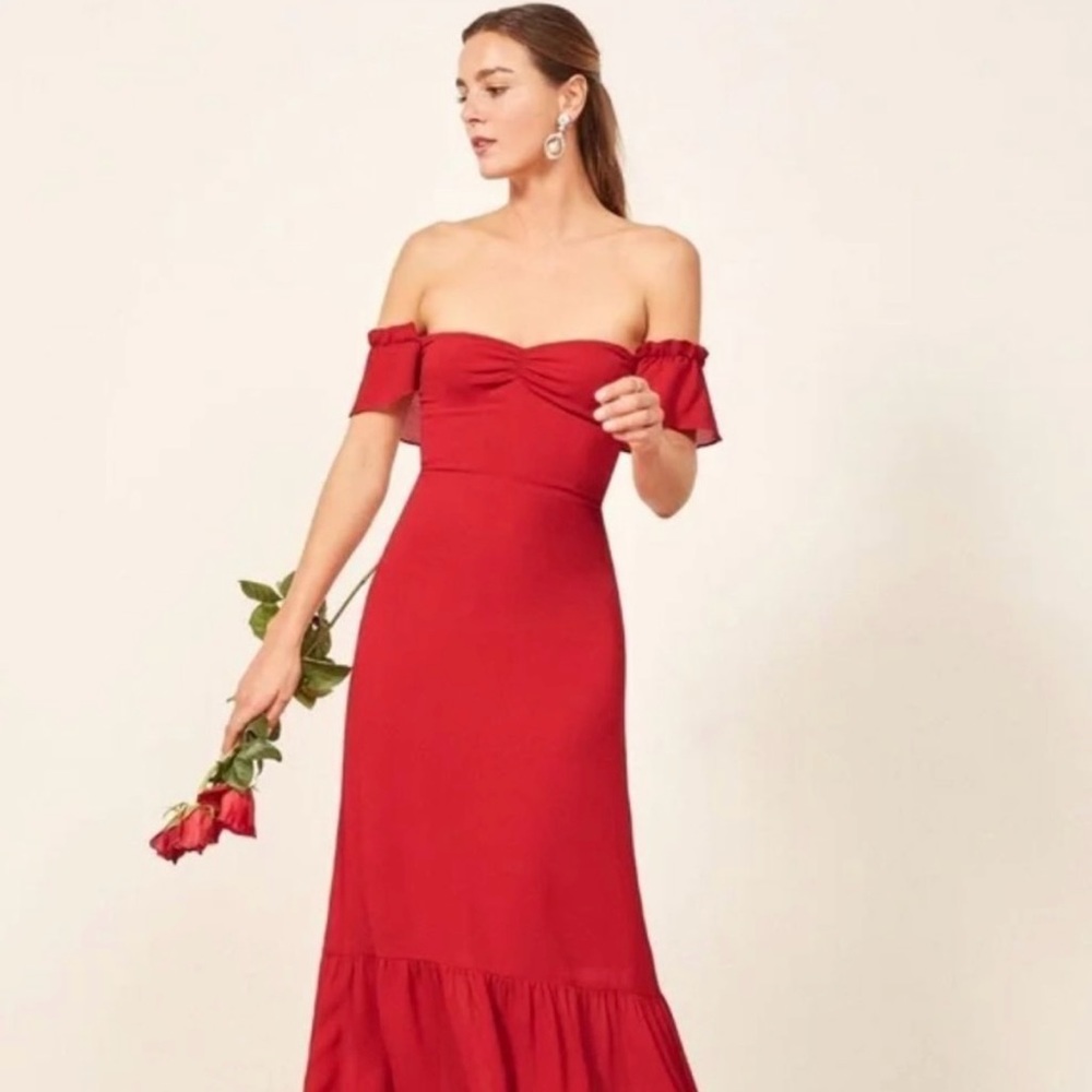 Reformation Butterfly Dress Red